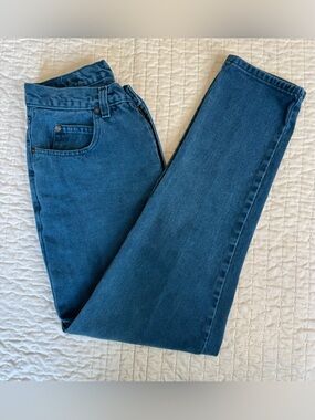 Vintage Jordache Mom Teal color Jeans 26" Waist 90s High Rise Straight Leg